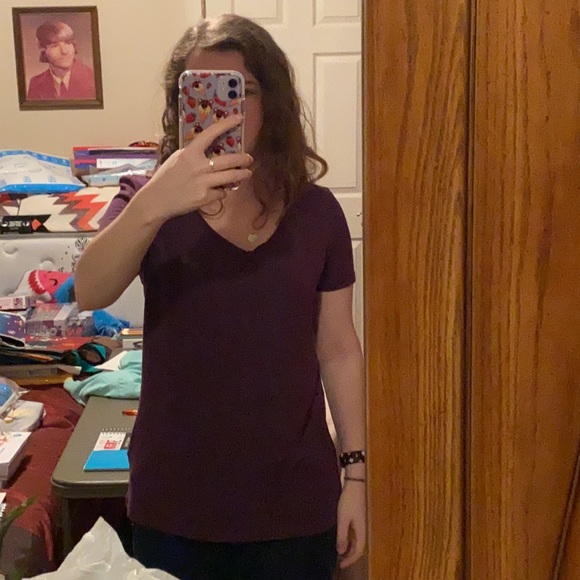 H&M Dark Purple Scoop Neck Tee - Picture 4 of 5